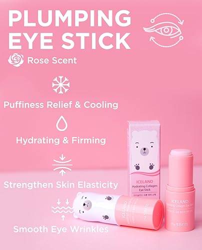 SAEM Iceland Hydrating Collagène Eye Stick 0,6 oz - Traitement hydratant et lifting pour peau flasque, sous les yeux, am