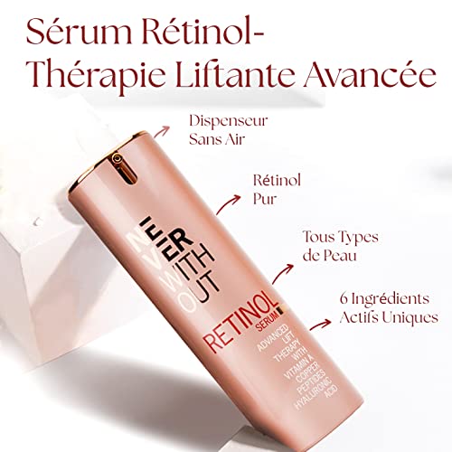 Neverwithout Sérum Anti-Rides Raffermissant à la Haute Dose d'Acide Hyaluronique pour un Effet Lifting Immédiat - Peptid